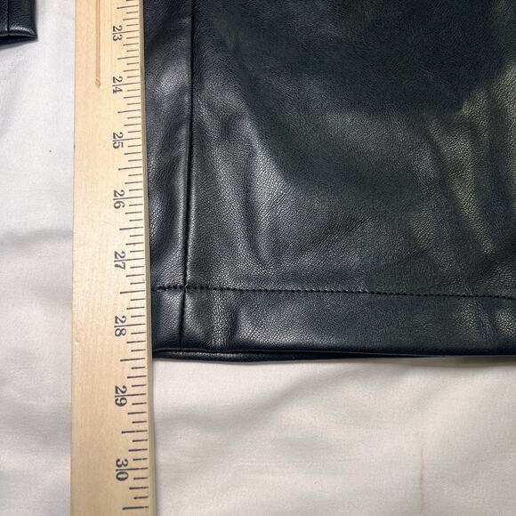 7 FOR ALL MANKIND PANTS Women Size L Black Faux Leather 5-Pocket Classic NEW NWT - Picture 6 of 16